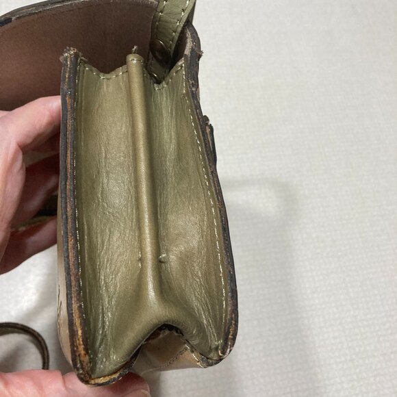 NWT Patricia Nash Small Latice Leather Olive Brown Oil Rubbed Crossbody - Picture 9 of 14